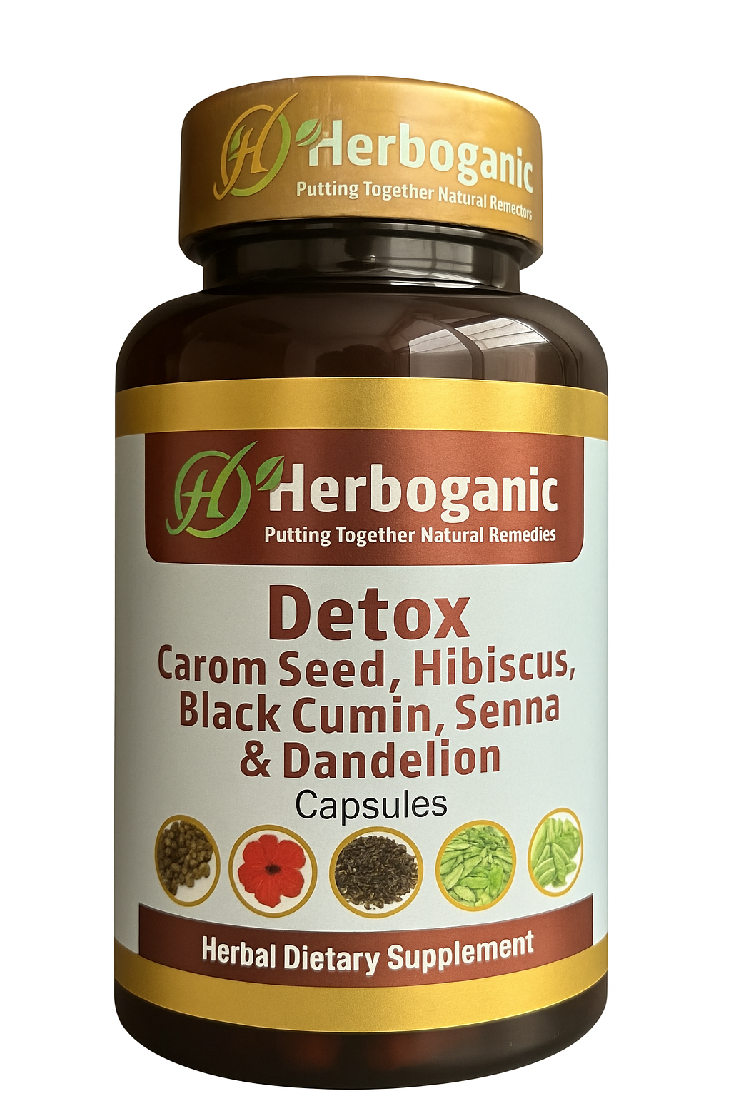 Detox Carom Seed Hibiscus Black Cumin Senna Dandelion Capsules