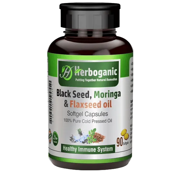 Black Seed, Moringa & Flaxseed Softgel Capsules